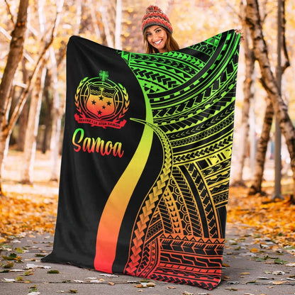Samoa Premium Blanket - Reggae Polynesian Tentacle Tribal Pattern