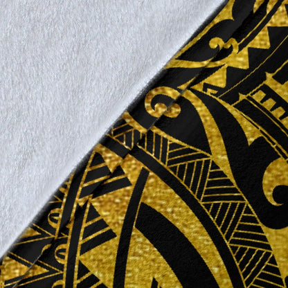 Samoa Premium Blanket - Samoa Coat Of Arm, Polynesian Tattoo Golden