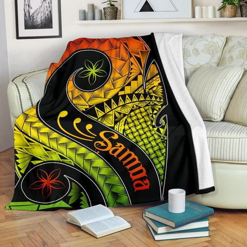 Samoa Premium Blanket - Samoa Polynesian Decorative Patterns