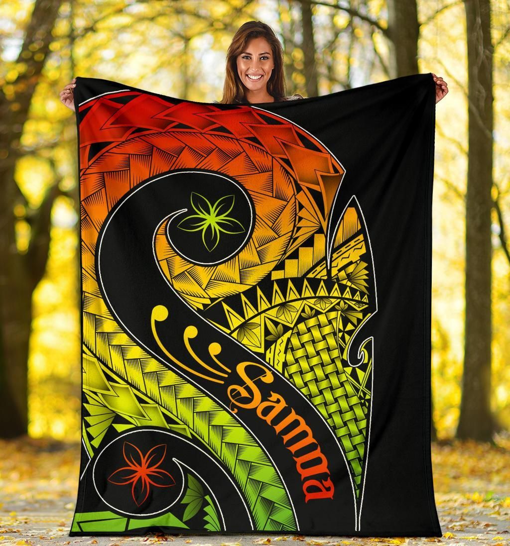 Samoa Premium Blanket - Samoa Polynesian Decorative Patterns