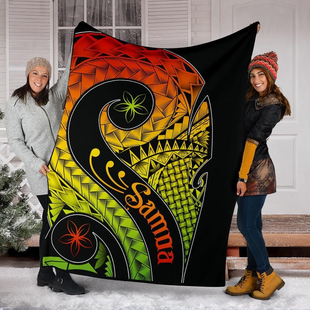 Samoa Premium Blanket - Samoa Polynesian Decorative Patterns