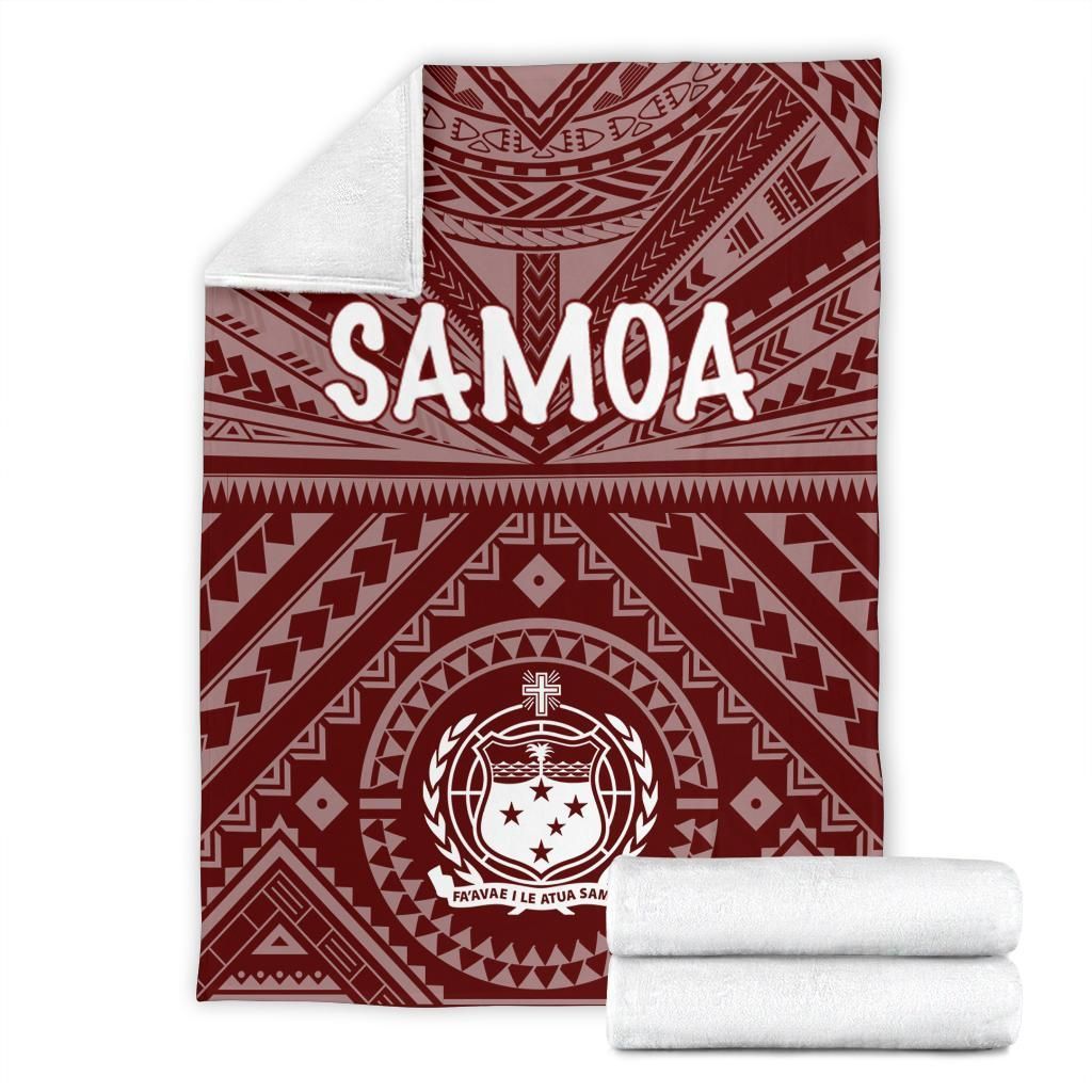 Samoa Premium Blanket - Samoa Seal In Polynesian Tattoo Style (Red)