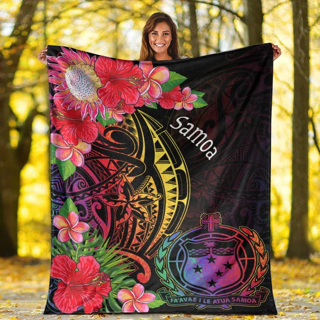 Samoa Premium Blanket - Tropical Hippie Style