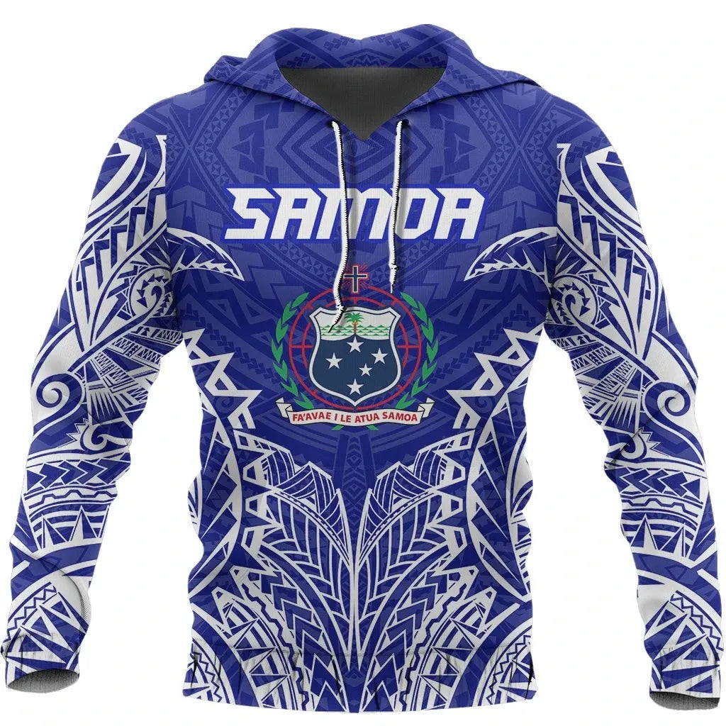 Samoa Premium Hoodie - Samoa Coat Of Arms Polynesian Tattoo
