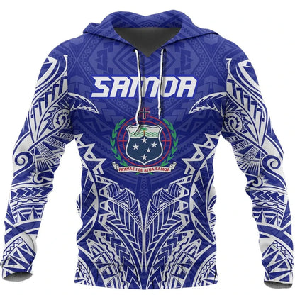 Samoa Premium Hoodie - Samoa Coat Of Arms Polynesian Tattoo
