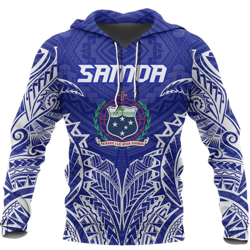 Samoa Premium Hoodie - Samoa Coat Of Arms Polynesian Tattoo