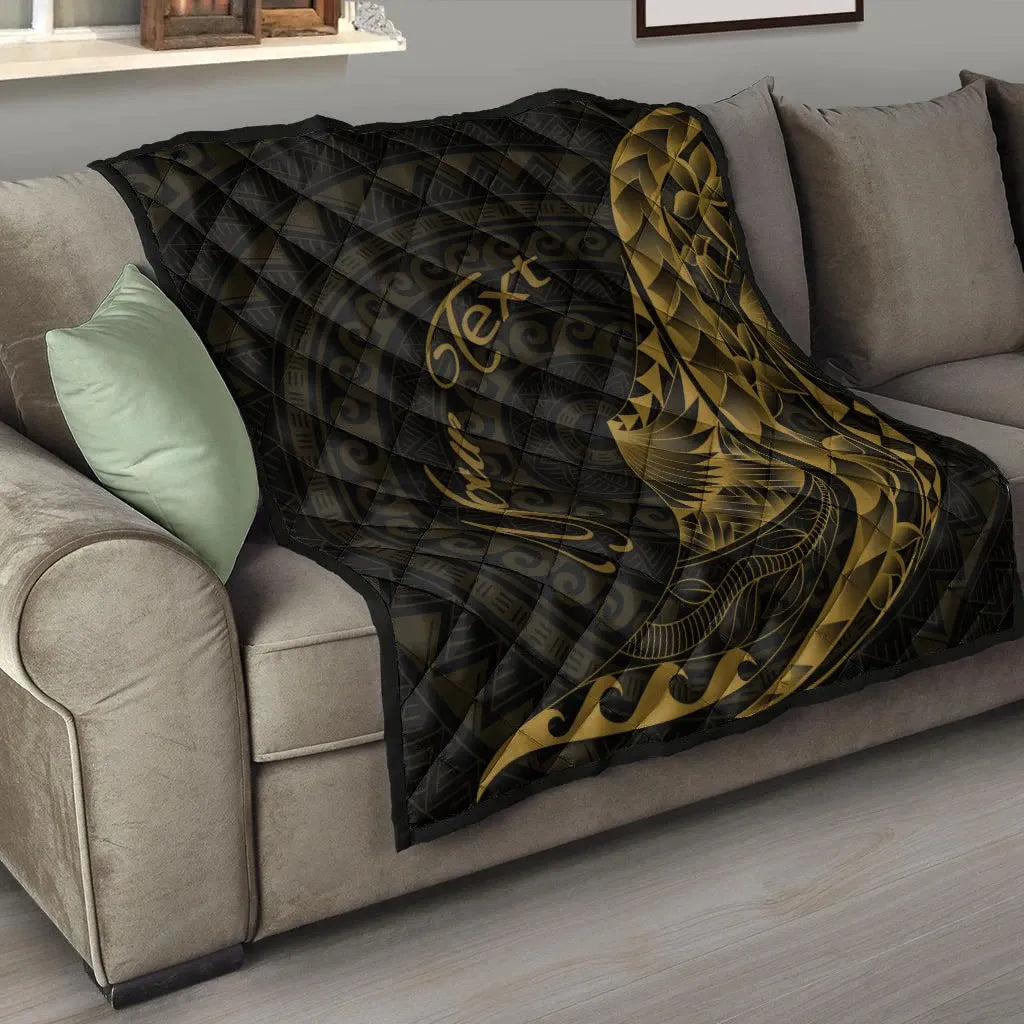 Samoa Premium Quilt - Custom Personalised Polynesian Pattern Style Gold Color- BN27