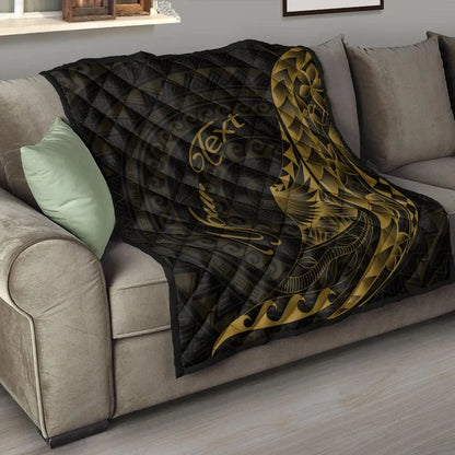 Samoa Premium Quilt - Custom Personalised Polynesian Pattern Style Gold Color- BN27