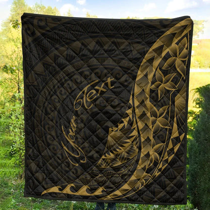 Samoa Premium Quilt - Custom Personalised Polynesian Pattern Style Gold Color- BN27