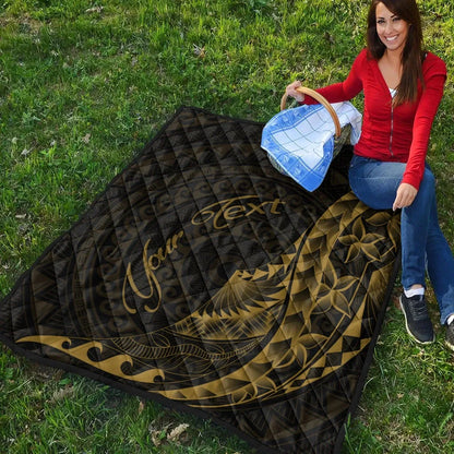 Samoa Premium Quilt - Custom Personalised Polynesian Pattern Style Gold Color- BN27