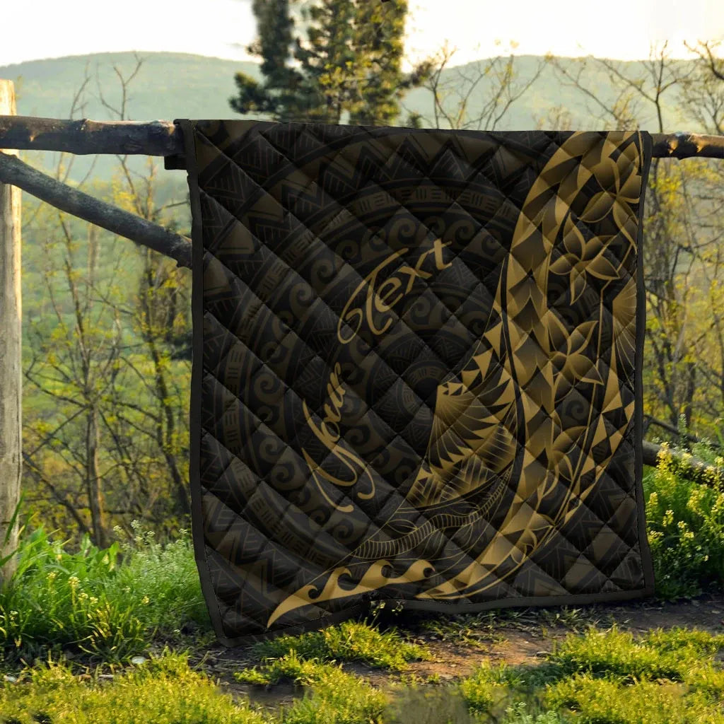 Samoa Premium Quilt - Custom Personalised Polynesian Pattern Style Gold Color- BN27