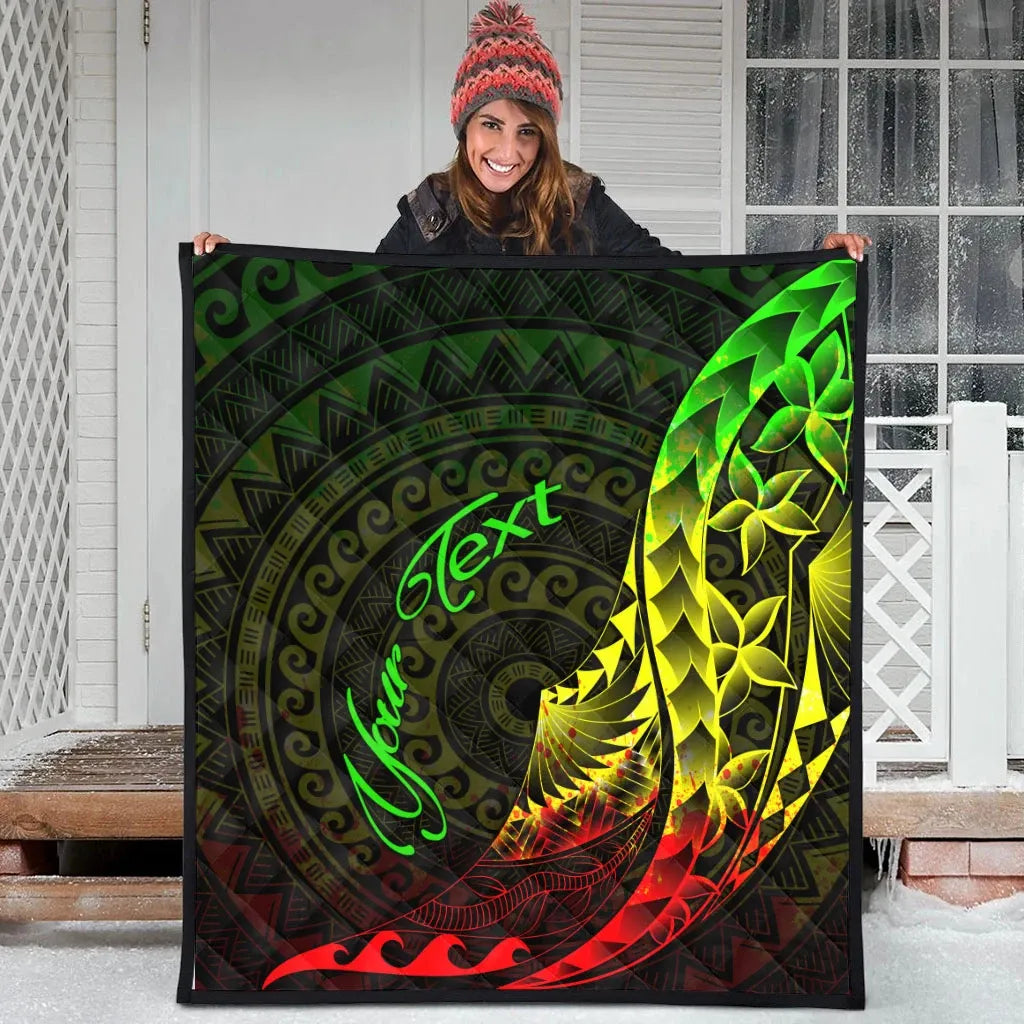 Samoa Premium Quilt - Custom Personalised Polynesian Pattern Style Reggae Color