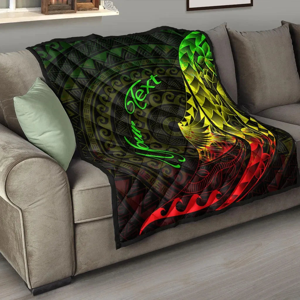 Samoa Premium Quilt - Custom Personalised Polynesian Pattern Style Reggae Color