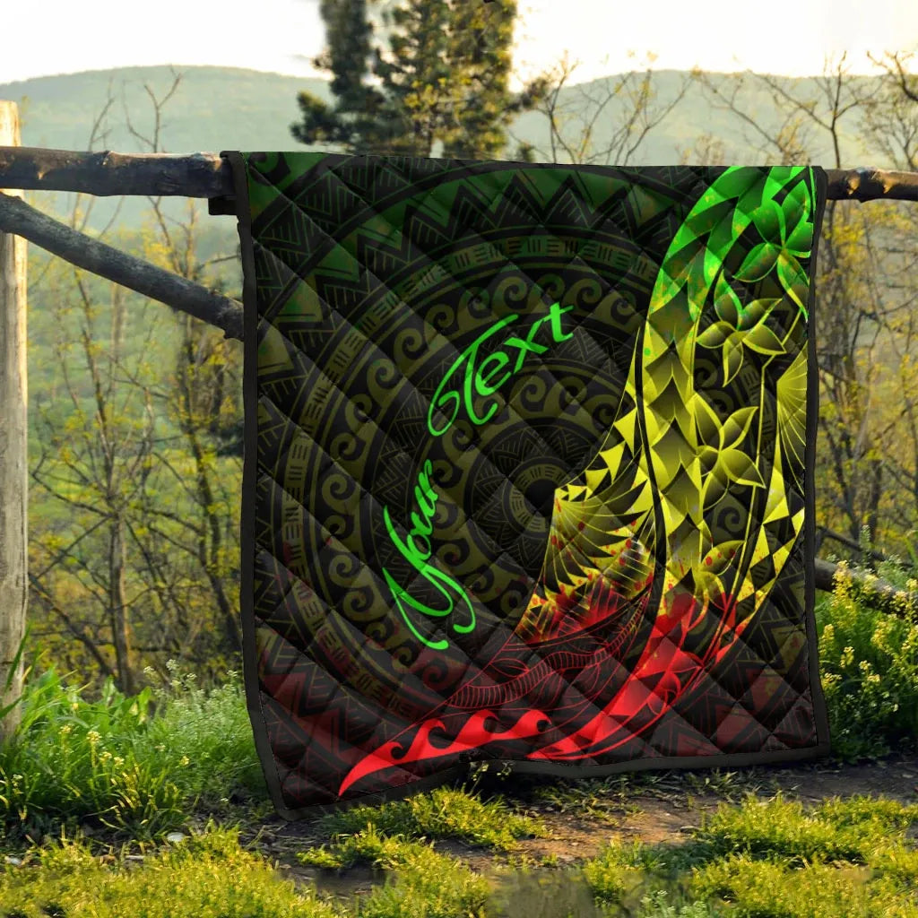 Samoa Premium Quilt - Custom Personalised Polynesian Pattern Style Reggae Color