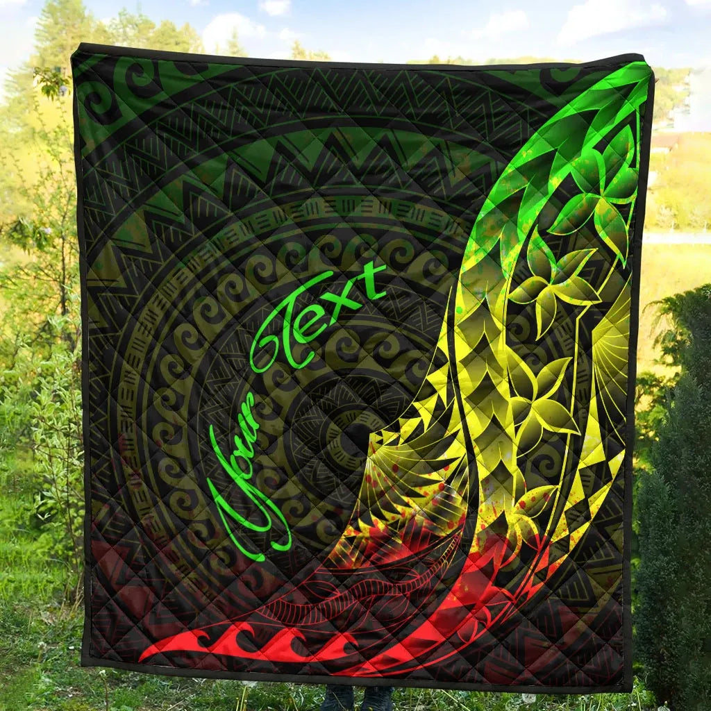 Samoa Premium Quilt - Custom Personalised Polynesian Pattern Style Reggae Color