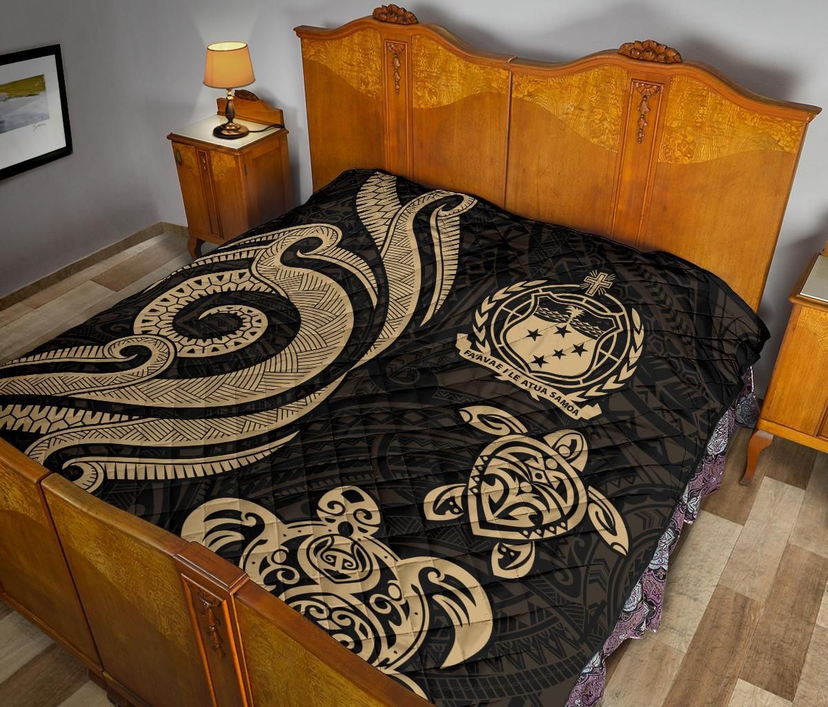 Samoa Premium Quilt - Gold Tentacle Turtle
