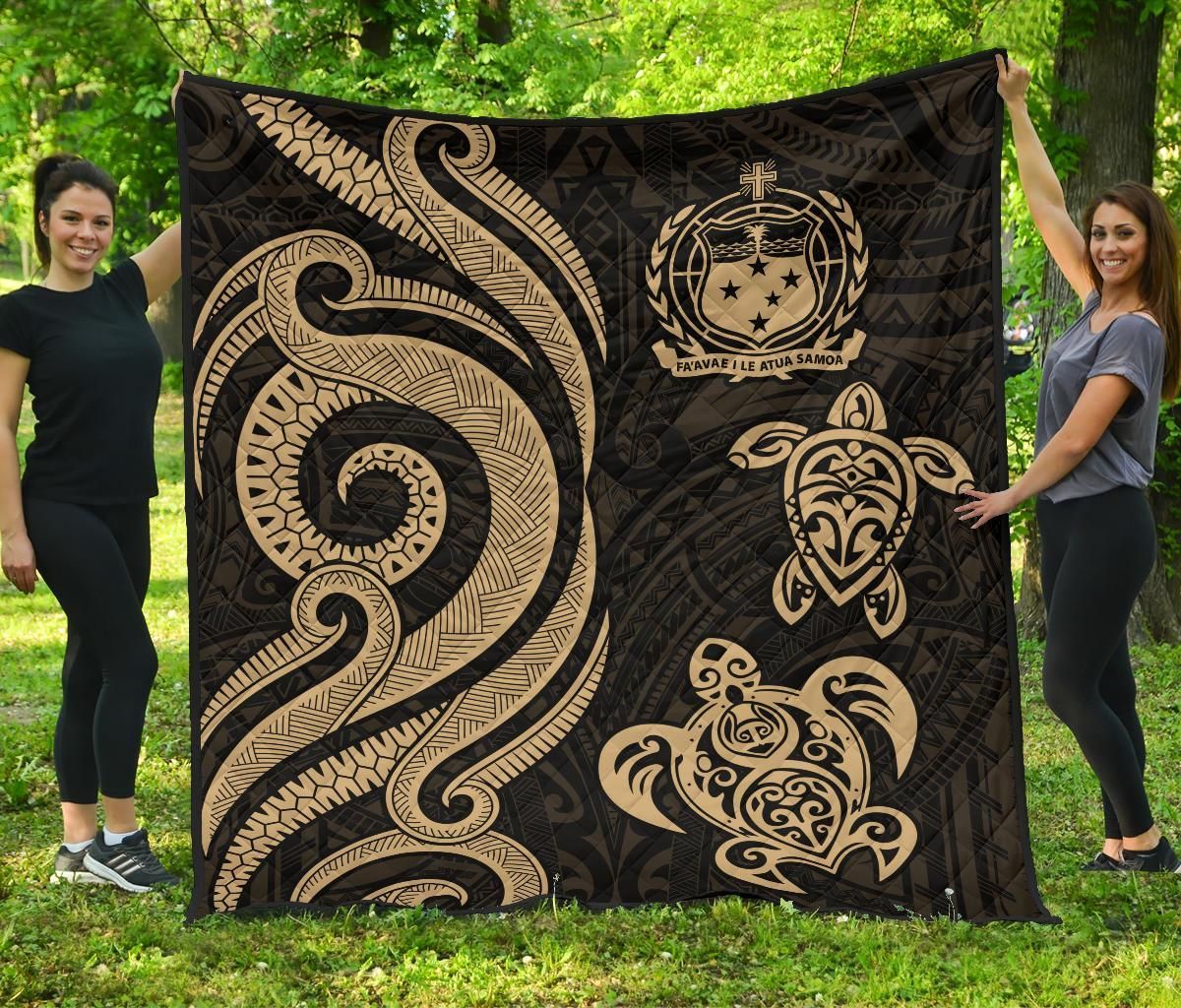 Samoa Premium Quilt - Gold Tentacle Turtle