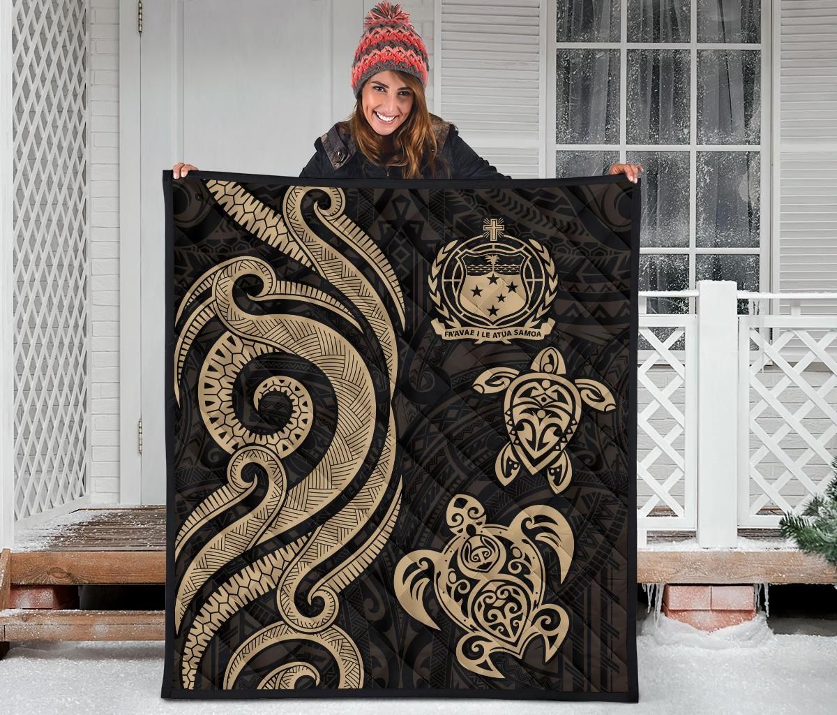 Samoa Premium Quilt - Gold Tentacle Turtle