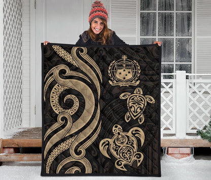 Samoa Premium Quilt - Gold Tentacle Turtle
