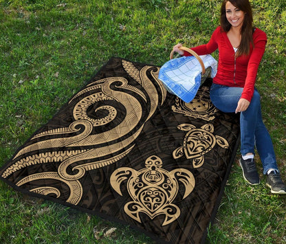Samoa Premium Quilt - Gold Tentacle Turtle