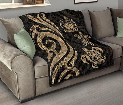 Samoa Premium Quilt - Gold Tentacle Turtle