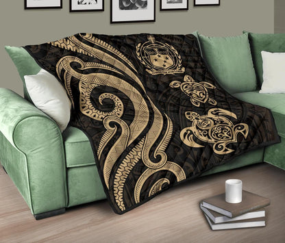 Samoa Premium Quilt - Gold Tentacle Turtle