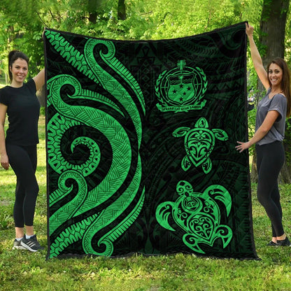 Samoa Premium Quilt - Green Tentacle Turtle