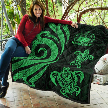 Samoa Premium Quilt - Green Tentacle Turtle