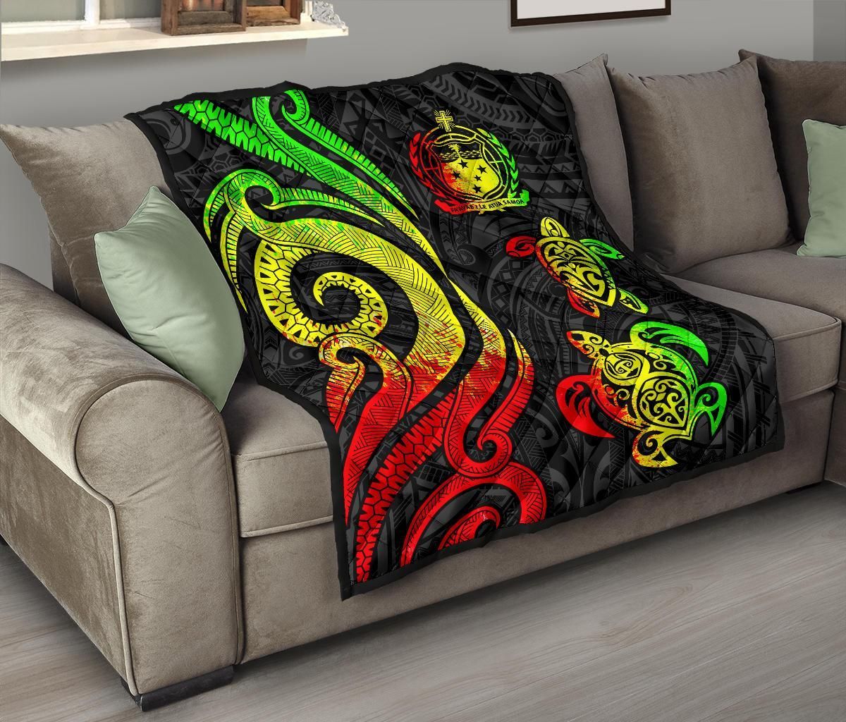 Samoa Premium Quilt - Reggae Tentacle Turtle