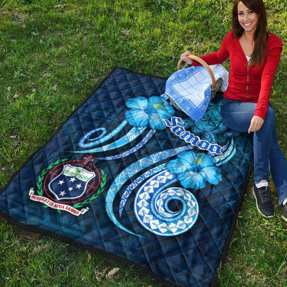 Samoa Premium Quilt -Turtle and Tribal Tattoo Of Polynesian
