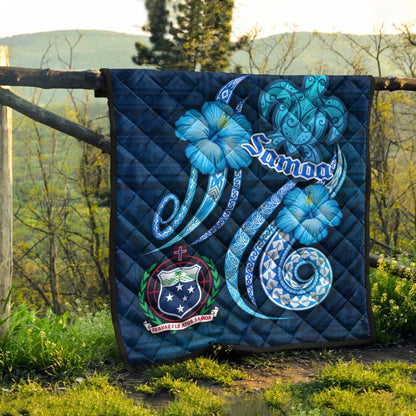 Samoa Premium Quilt -Turtle and Tribal Tattoo Of Polynesian