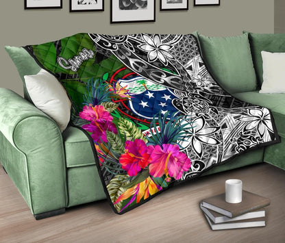 Samoa Premium Quilt - Turtle Plumeria Banana Leaf