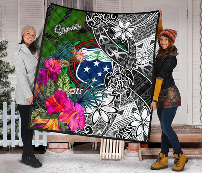 Samoa Premium Quilt - Turtle Plumeria Banana Leaf