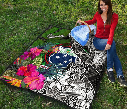 Samoa Premium Quilt - Turtle Plumeria Banana Leaf