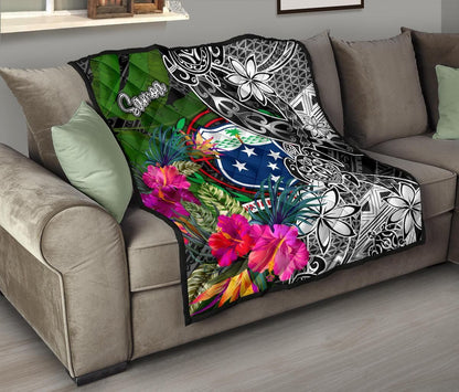 Samoa Premium Quilt - Turtle Plumeria Banana Leaf