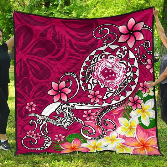 Samoa Premium Quilt - Turtle Plumeria (Pink)