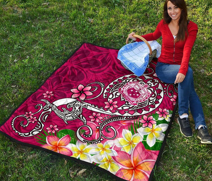 Samoa Premium Quilt - Turtle Plumeria (Pink)