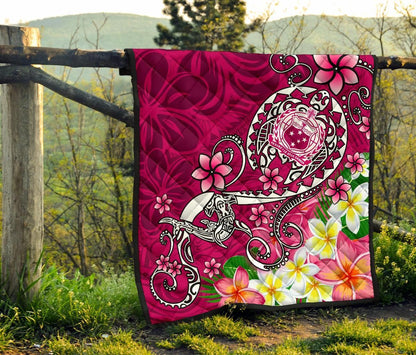 Samoa Premium Quilt - Turtle Plumeria (Pink)