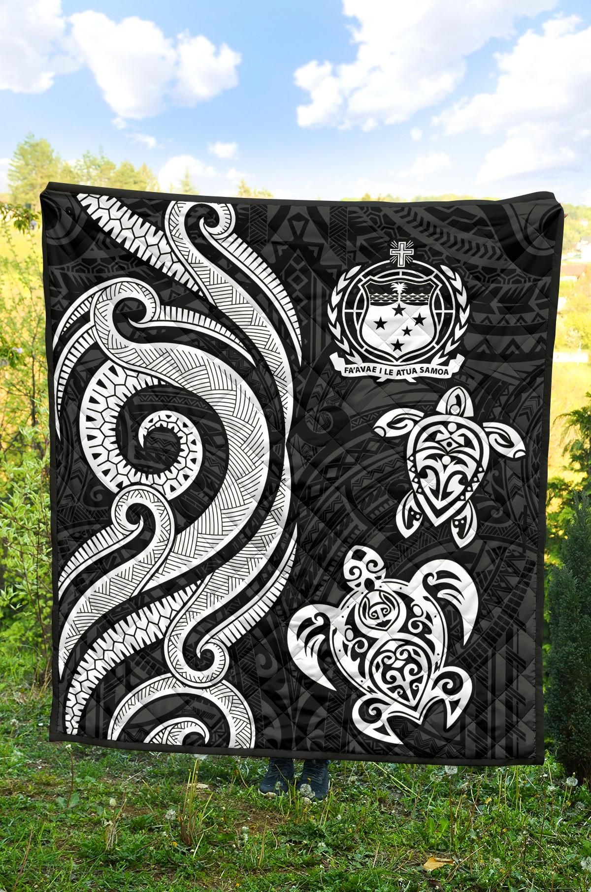 Samoa Premium Quilt - White Tentacle Turtle