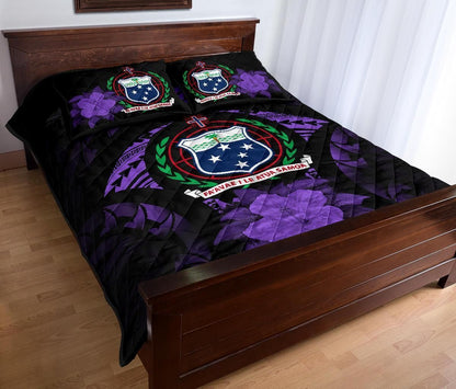 Samoa Polynesian Quilt Bed Set Hibiscus Purple