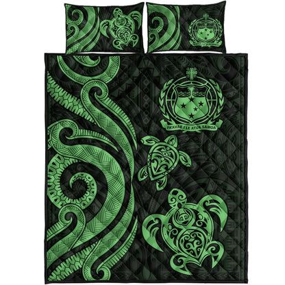Samoa Quilt Bed Set - Green Tentacle Turtle