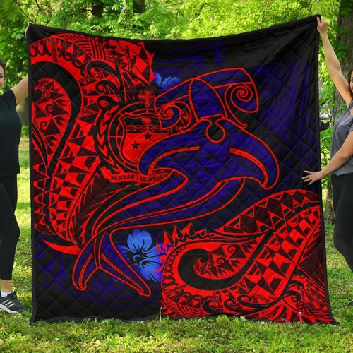 Samoa Quilt - Blue Shark Polynesian Tattoo