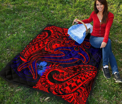 Samoa Quilt - Blue Shark Polynesian Tattoo