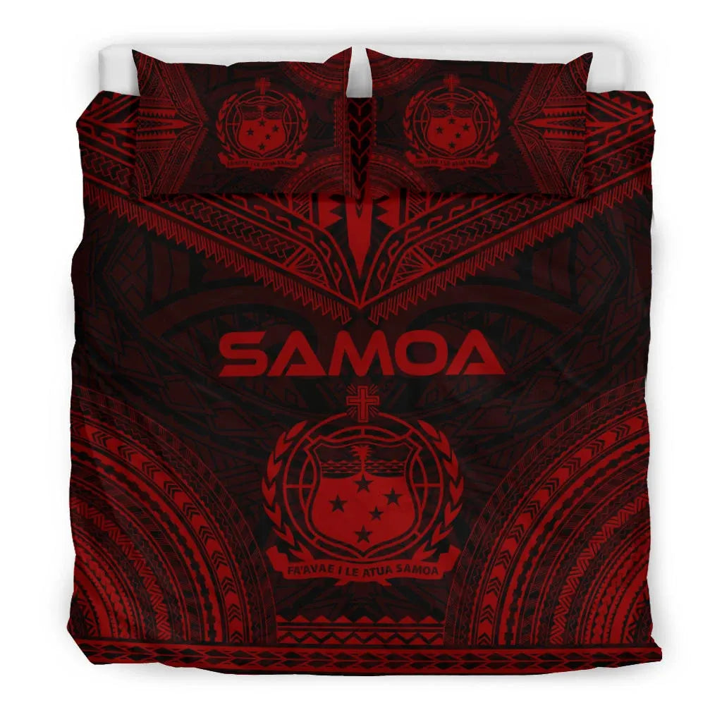 Samoa Polynesian Chief Duvet Cover Set - Red Version