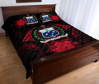 Samoa Polynesian Quilt Bed Set Hibiscus Red