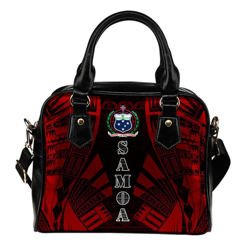Samoa Shoulder Handbag - Polynesian Tattoo Red