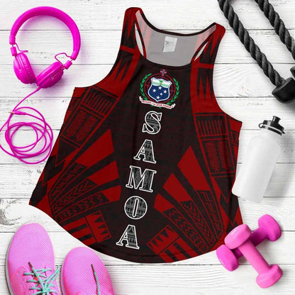 Samoa Women Racerback Tank - Polynesian Tattoo Red