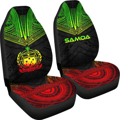 Samoa Car Seat Cover - Samoa Coat Of Arms Polynesian Chief Tattoo Reggae Version