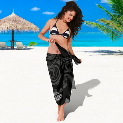 Samoa Sarong - Fish With Plumeria Flowers