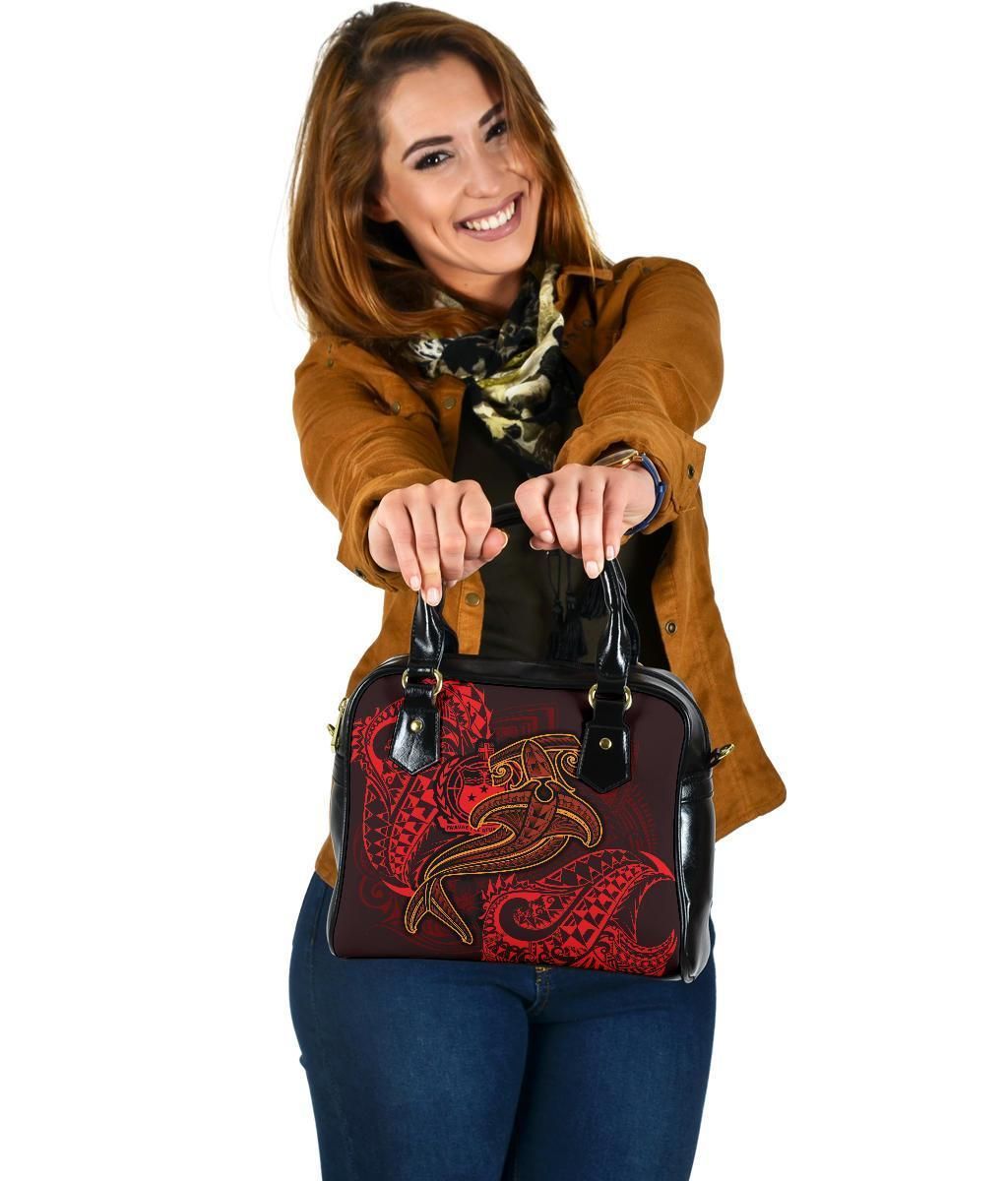Samoa Shoulder Handbag - Red Shark Polynesian Tattoo